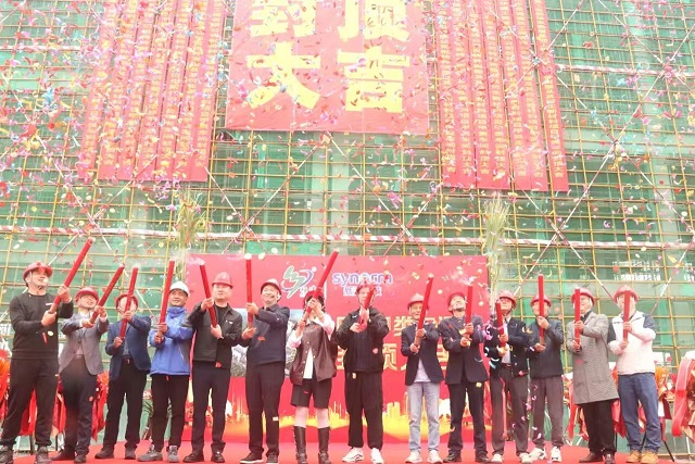 乐玩（中国）承建的特种树脂及其衍生新材料项目主体结构封顶仪式圆满举行